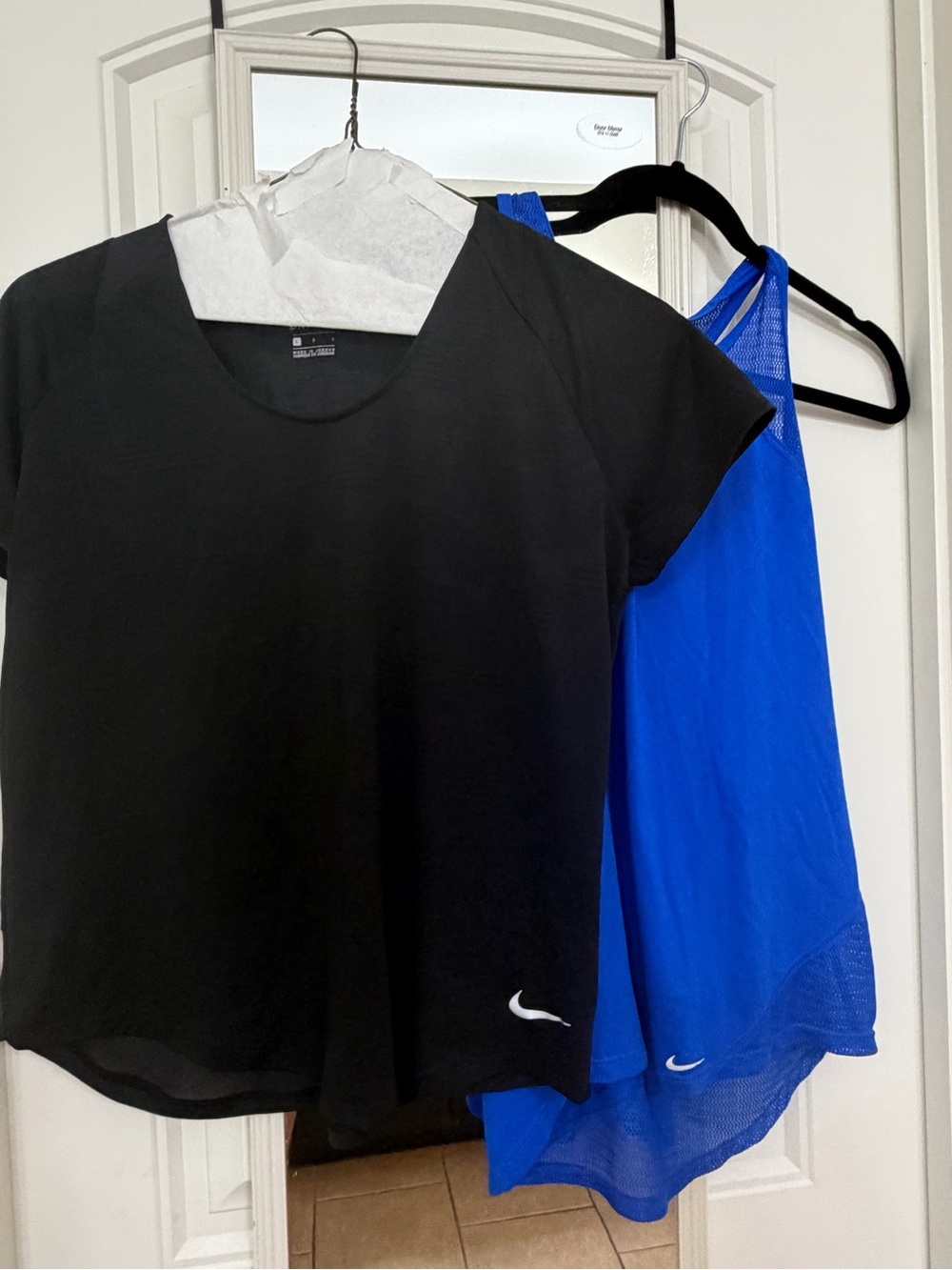 Nike Black Short-Sleeve Top with Royal Blue Mesh Tank